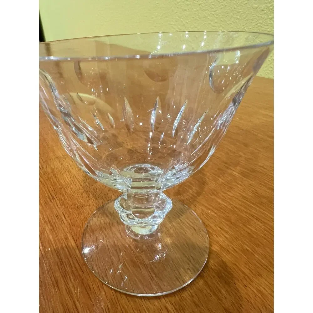 UV Reactive Set of 3 Beautiful Crystal White Wine Glasses Vintage